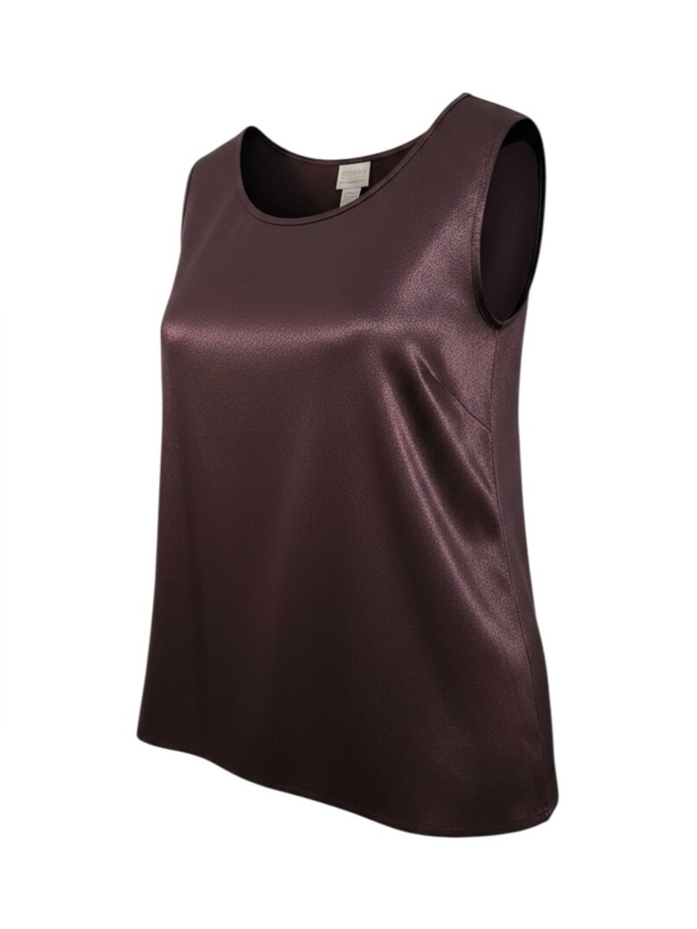 Studio C Shimmery Deep Plum Satin Camisole